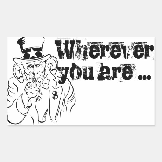 Uncle Sam Rechteckiger Aufkleber (Vorderseite)