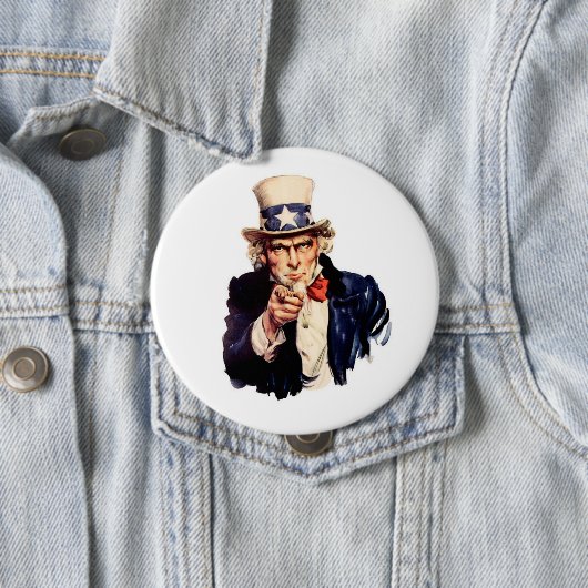 UNCLE SAM RED WHUE BLUE PATRIOTIC BUTTON (Beispiel)