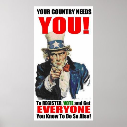 Uncle Sam Registrieren Sie sich, um Poster abzusti (Vorne)