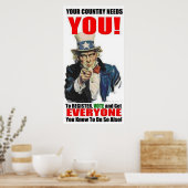 Uncle Sam Registrieren Sie sich, um Poster abzusti (Küche)