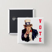 Uncle Sam Republican Vote Button (Vorne & Hinten)