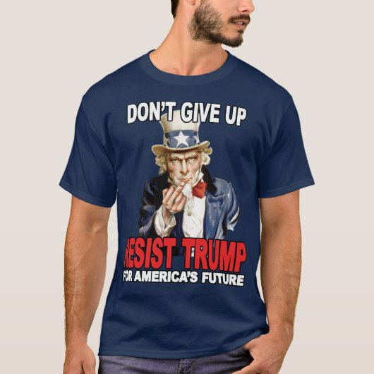 Uncle Sam Resist Trump Middle Finger - Anti Trump T-Shirt (Vorderseite)