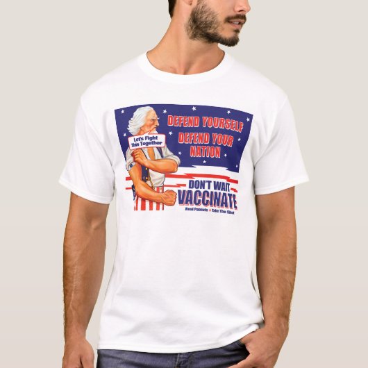 Uncle Sam Retro Vaccinate Add your own Slogan T-Shirt (Vorderseite)