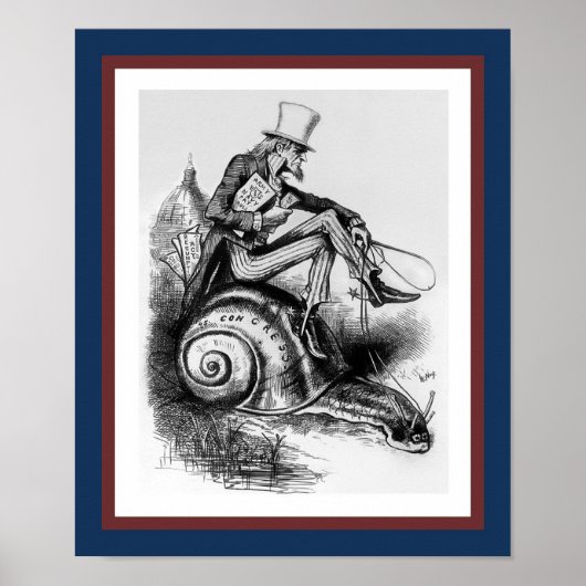 Uncle Sam Riding der Schnecke des Kongresses Poster (Vorne)