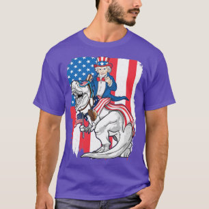 Uncle Sam Riding Dinosaur 4. Juli T Rex Ameris T-Shirt