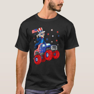 Uncle Sam Riding Monster Truck 4. Juli Boys Ki T-Shirt