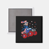 Uncle Sam Riding Monster Truck 4. Juli Fun Boy Magnet (Vorderseite/Rückseite)