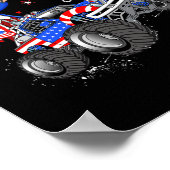 Uncle Sam Riding Monster Truck 4. Juli Funny Poster (Ecke)