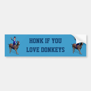 Uncle Sam Riding on Donkey Autoaufkleber