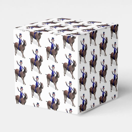 Uncle Sam Riding on Donkey Geschenkschachtel (Vorderseite)