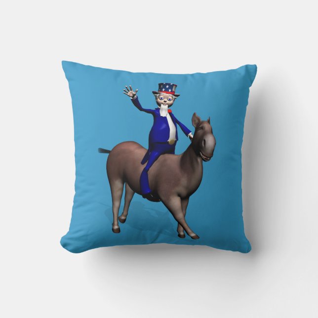 Uncle Sam Riding on Donkey Kissen (Vorderseite)
