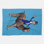 Uncle Sam Riding on Donkey Küchentuch (Horizontal)