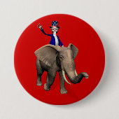 Uncle Sam Riding on Elephant Button (Vorderseite)