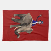 Uncle Sam Riding on Elephant Handtuch (Horizontal)