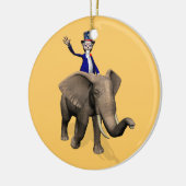 Uncle Sam Riding on Elephant Keramikornament (Links)