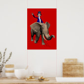 Uncle Sam Riding on Elephant Poster (Küche)