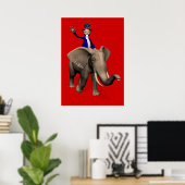 Uncle Sam Riding on Elephant Poster (Heimbüro)