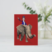 Uncle Sam Riding on Elephant Postkarte (Stehend Vorderseite)