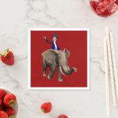 Uncle Sam Riding on Elephant Serviette (Beispiel)