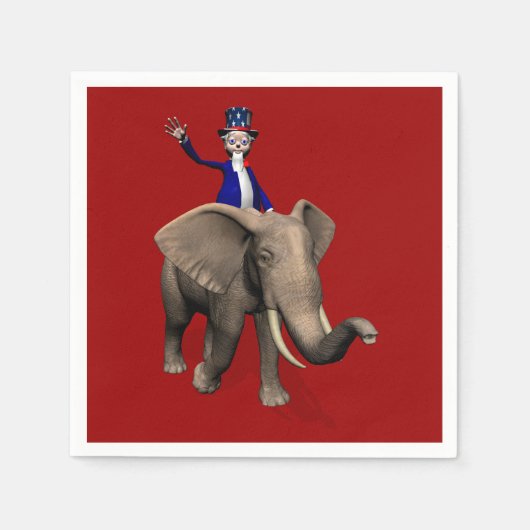 Uncle Sam Riding on Elephant Serviette (Vorderseite)