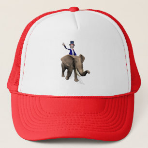 Uncle Sam Riding on Elephant Truckerkappe