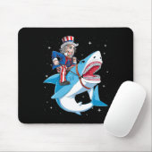 Uncle Sam Riding Shark T Shirt 4. Juli Kids BO Mousepad (Mit Mouse)