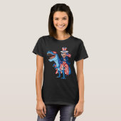 Uncle Sam riding T Rex 4. Juli Jungs Mädchen Kinde T-Shirt (Vorne ganz)