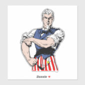 Uncle Sam rollt Ärmel Aufkleber (Blatt)