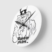 Uncle Sam Round Clock Runde Wanduhr (Winkel)