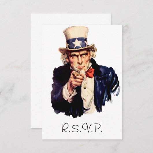 Uncle Sam RSVP Card (Vorne/Hinten)