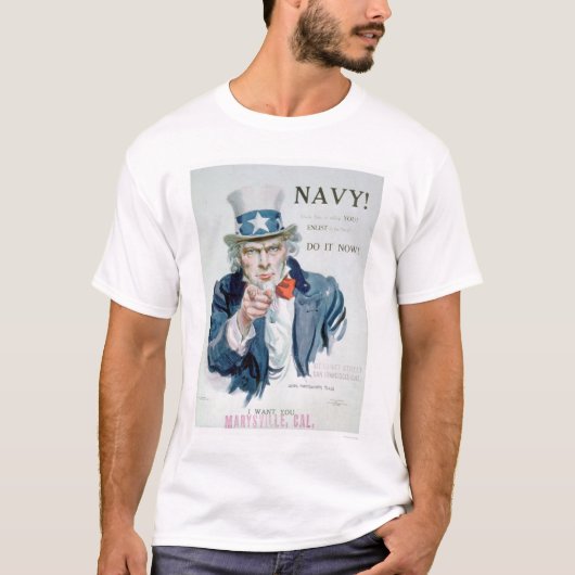 Uncle Sam Ruft Sie an! Tragen Sie Marine ein T-Shirt (Vorderseite)