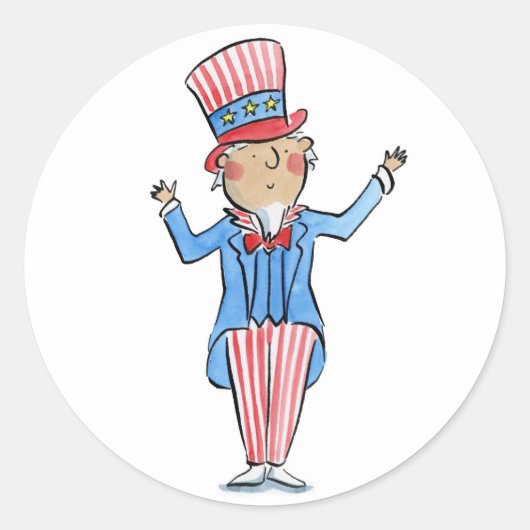 Uncle Sam Runder Aufkleber (Vorderseite)