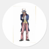 Uncle Sam Runder Aufkleber (Vorderseite)