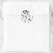 Uncle Sam Runder Aufkleber (Tasche)