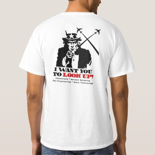 Uncle Sam Sagt Halt Chemtrails T-Shirt (Rückseite)