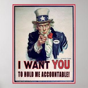 Uncle Sam sagt 'Hold Me Accountable' Poster