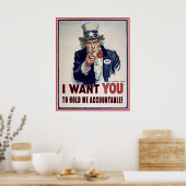 Uncle Sam sagt 'Hold Me Accountable' Poster (Küche)