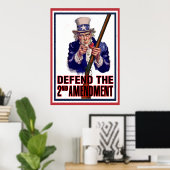 Uncle Sam sagt - Verteidigung des 2. Änderungsantr Poster (Heimbüro)