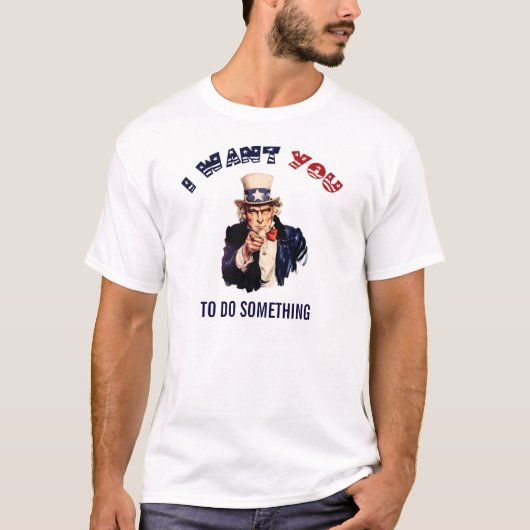 Uncle Sam Schablone T-Shirt (Vorderseite)