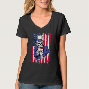 Uncle Sam Skeleton, 4. Juli für Jungen und Mädchen T-Shirt