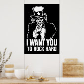 Uncle Sam Skull Customizable Print Poster (Küche)