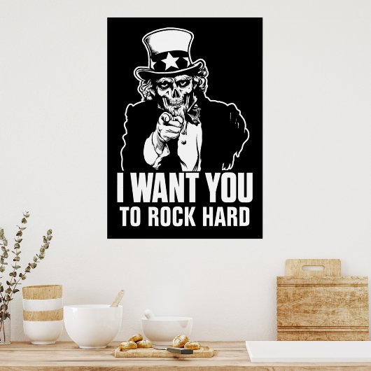 Uncle Sam Skull Customizable Print Poster (Küche)