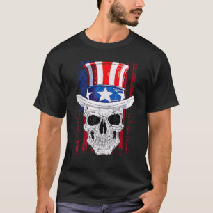 Uncle Sam Skull Us Flag 4. Juli Patriot Us Indepe T-Shirt