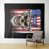 Uncle Sam Skull Wandteppich (Beispiel (Horizontal))