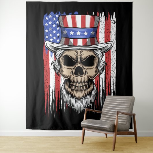 Uncle Sam Skull Wandteppich (Beispiel)