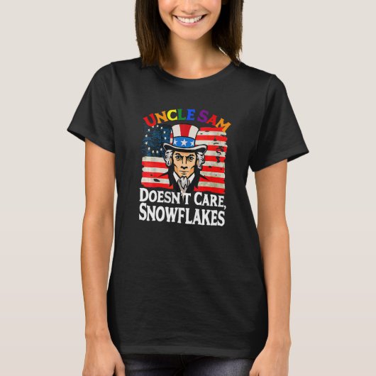 UNCLE SAM SORGT NICHT FÜR SCHNEEFLAKEN Funny Ameri T-Shirt (Vorderseite)