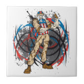 Uncle Sam Stammes- Tarnungs-Jäger-Schädel Fliese (Vorderseite)