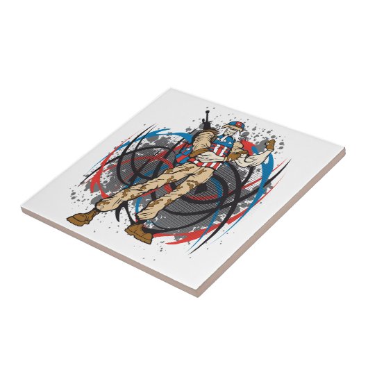 Uncle Sam Stammes- Tarnungs-Jäger-Schädel Fliese (Seite)