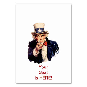 Uncle Sam Table Platzkarte Tischnummer