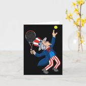Uncle Sam Tennis 4. Juli Patriotic Boys Girls Karte (Gelbe Blume)
